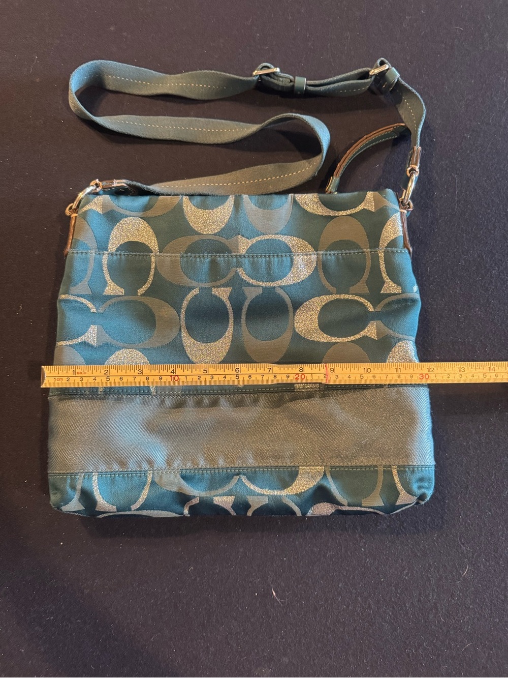 Coach Teal Signature Crossbody Bag - Picture 2 of 11